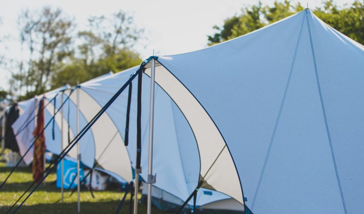 Tents from recycled denim